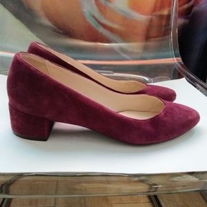 Cole Haan Square Heel Pointed Toe Velvet Pumps